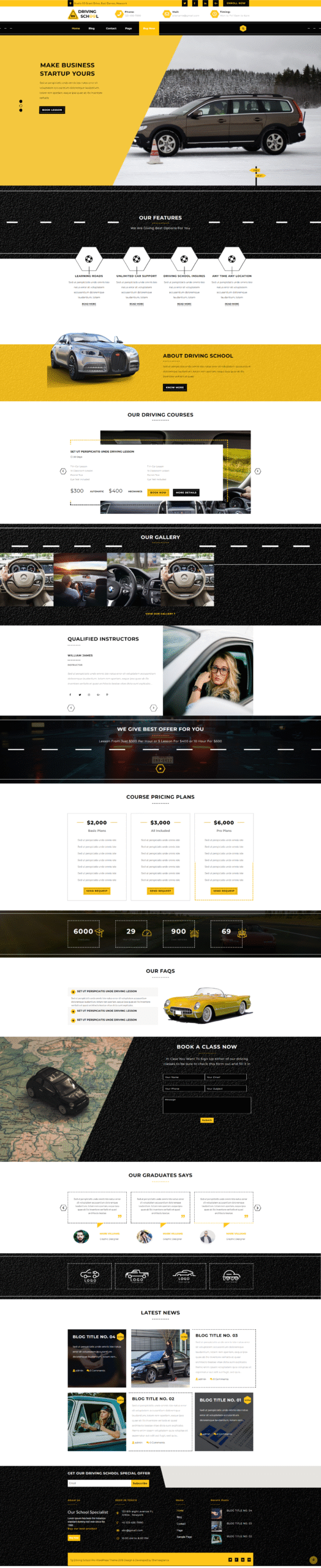 Driving School WordPress Theme